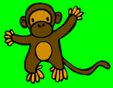 Coloring page Monkey painted byadri