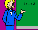 Coloring page Mathematics teacher painted bycilla