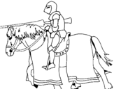 Coloring page Fighting horseman painted byMrs Gee