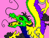 Coloring page Japanese dragon painted byHaddock