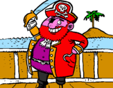 Coloring page Pirate on deck painted byMIGETA E D.A.
