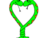 Coloring page Snakes in love painted bymaxi