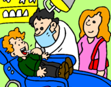 Coloring page Little boy at the dentist's painted byHolly