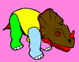 Coloring page Triceratops II painted bywet dinos