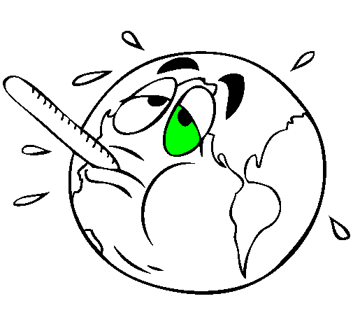 Coloring page Global warming painted byyo