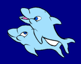 Coloring page Dolphins painted byrbd mym