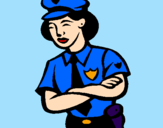 Coloring page Police woman painted byNikoleta Divina