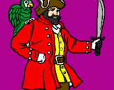 Coloring page Pirate with parrot painted byBVHBVHÇ