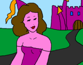 Coloring page Princess and castle painted byPRISESA