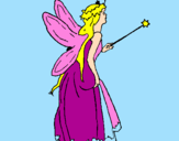 Coloring page Fairy with long hair painted byJOHANNA