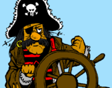 Coloring page Pirate captain painted byaugust