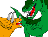 Coloring page Dinosaur fight painted byIratxe