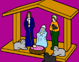 Coloring page Christmas nativity painted bypuppy
