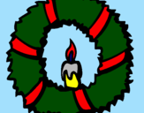 Coloring page Christmas wreath II painted byJonas