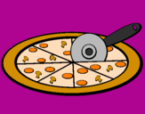 Coloring page Pizza painted byAlexandra