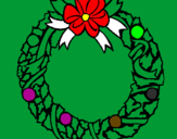 Coloring page Christmas wreath painted bygreen