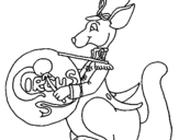 Coloring page Kangaroo with drum painted byJOSE
