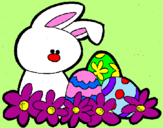 Coloring page Easter Bunny painted byBailey