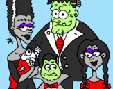 Coloring page Family of monsters painted byviolet