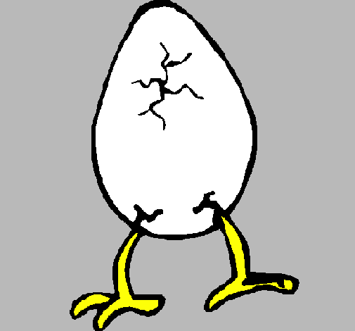 Coloring page Egg with legs painted bycar