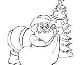 Coloring page Santa Claus delivering presents painted byyuan