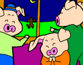 Coloring page Three little pigs 13 painted byEvan Burns