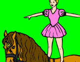 Coloring page Trapeze artist on a horse painted byCandyRules