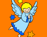 Coloring page Little angel painted byMarga