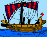Coloring page Roman boat painted byWyatt