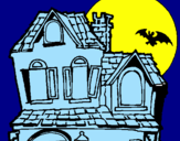 Coloring page Mysterious house painted bykai