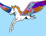Coloring page Pegasus in flight painted byHelen j k