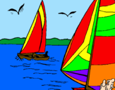 Coloring page Sails at high sea painted byBELDEN