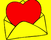 Coloring page Heart in an envelope painted bycynthia