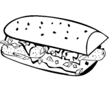 Coloring page Sandwich painted byw