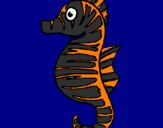 Coloring page Sea horse painted byladybug