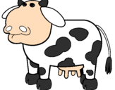 Coloring page Thoughtful cow painted bymateo