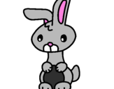 Coloring page Art the rabbit painted byAngel