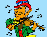 Coloring page Leprechaun playing the violin painted bywillstar