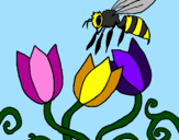 Coloring page Bee painted byleslievg