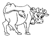 Coloring page Cow painted byyuan