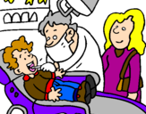 Coloring page Little boy at the dentist's painted byPaloma