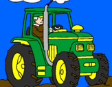 Coloring page Tractor working painted byJOSH