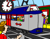Coloring page Railway station painted byDANIEL