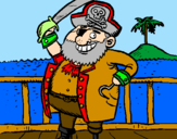 Coloring page Pirate on deck painted byMarga