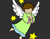 Coloring page Little angel painted byCandie