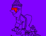 Coloring page Skier wrapped up warm painted bydiogo