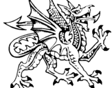 Coloring page Aggressive dragon painted byMichael