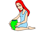 Coloring page Woman and urn painted bymaximo