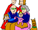 Coloring page Family  painted bylauren lowther