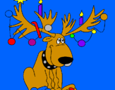 Coloring page Decorated reindeer painted byhector